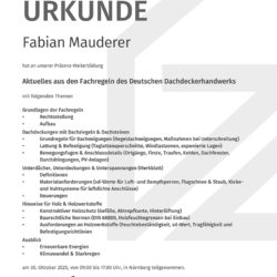 Aktuelles aus den Fachregeln des Deutschen Dachdeckerhandwerks